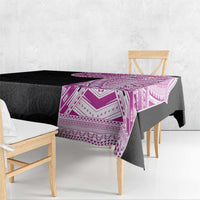 Samoan Art Tattoo Polynesian Pattern Tablecloth Pink Out Color