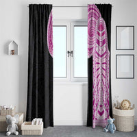 Samoan Art Tattoo Polynesian Pattern Window Curtain Pink Out Color