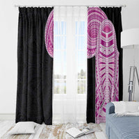 Samoan Art Tattoo Polynesian Pattern Window Curtain Pink Out Color