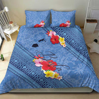 Bula Fiji Hibiscus and Plumeria Flowers Bedding Set Tapa Tattoo Polynesian Pattern LT03 - Polynesian Pride