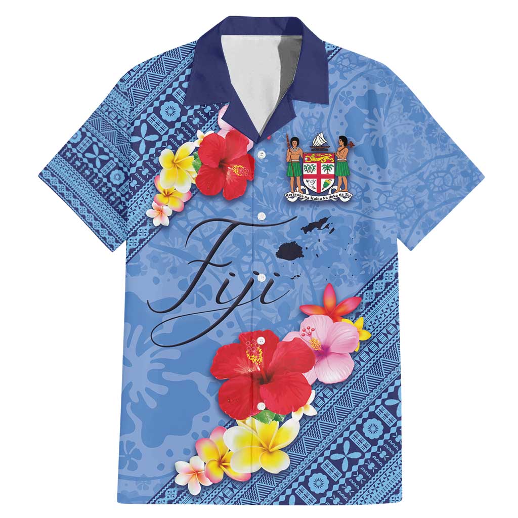 Bula Fiji Hibiscus and Plumeria Flowers Family Matching Mermaid Dress and Hawaiian Shirt Tapa Tattoo Polynesian Pattern