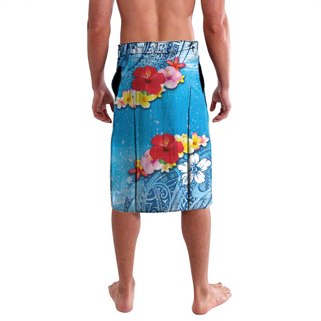 Hawaii Sea Turtle and Tropical Flowers Lavalava Polynesian Tattoo Undersea Vibe