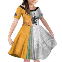 Custom Fiji and Australia Rugby Family Matching Off The Shoulder Long Sleeve Dress and Hawaiian Shirt Aboriginal and Fijian Masi Pattern