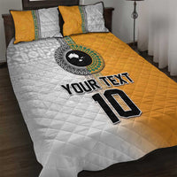 Custom Fiji and Australia Rugby Quilt Bed Set Aboriginal and Fijian Masi Pattern