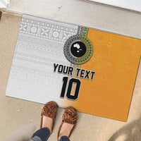 Custom Fiji and Australia Rugby Rubber Doormat Aboriginal and Fijian Masi Pattern