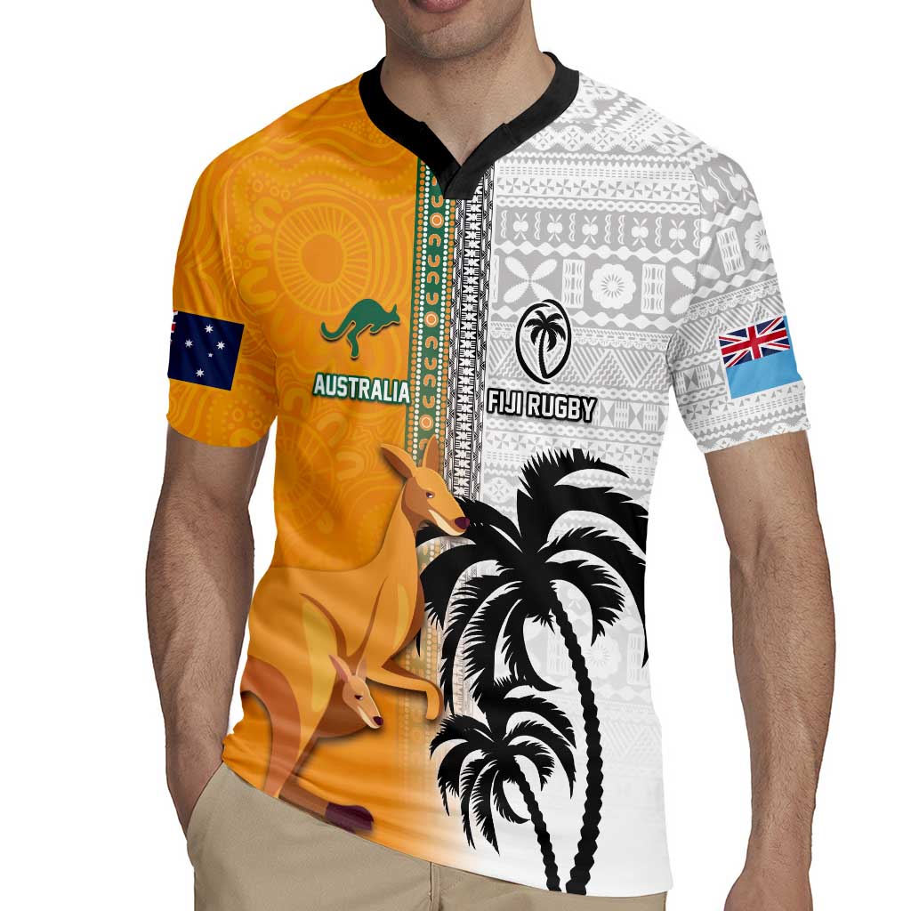 Custom Fiji and Australia Rugby Rugby Jersey Aboriginal and Fijian Masi Pattern