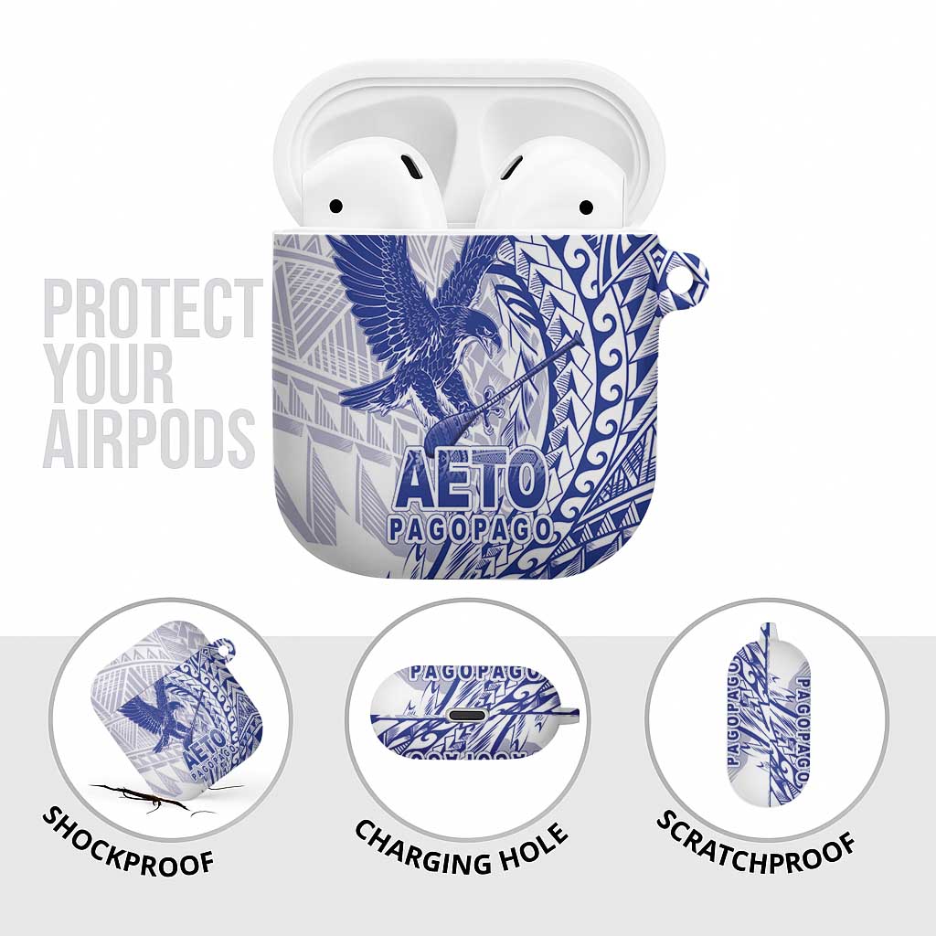 Samoa Pago Pago Aeto AirPods Case Wingstyle Blue-White Color - Polynesian Pride