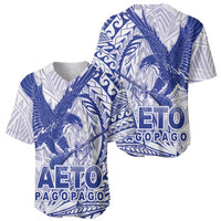 Samoa Pago Pago Aeto Baseball Jersey Wingstyle Blue-White Color - Polynesian Pride