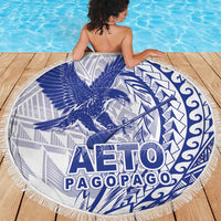 Samoa Pago Pago Aeto Beach Blanket Wingstyle Blue-White Color - Polynesian Pride