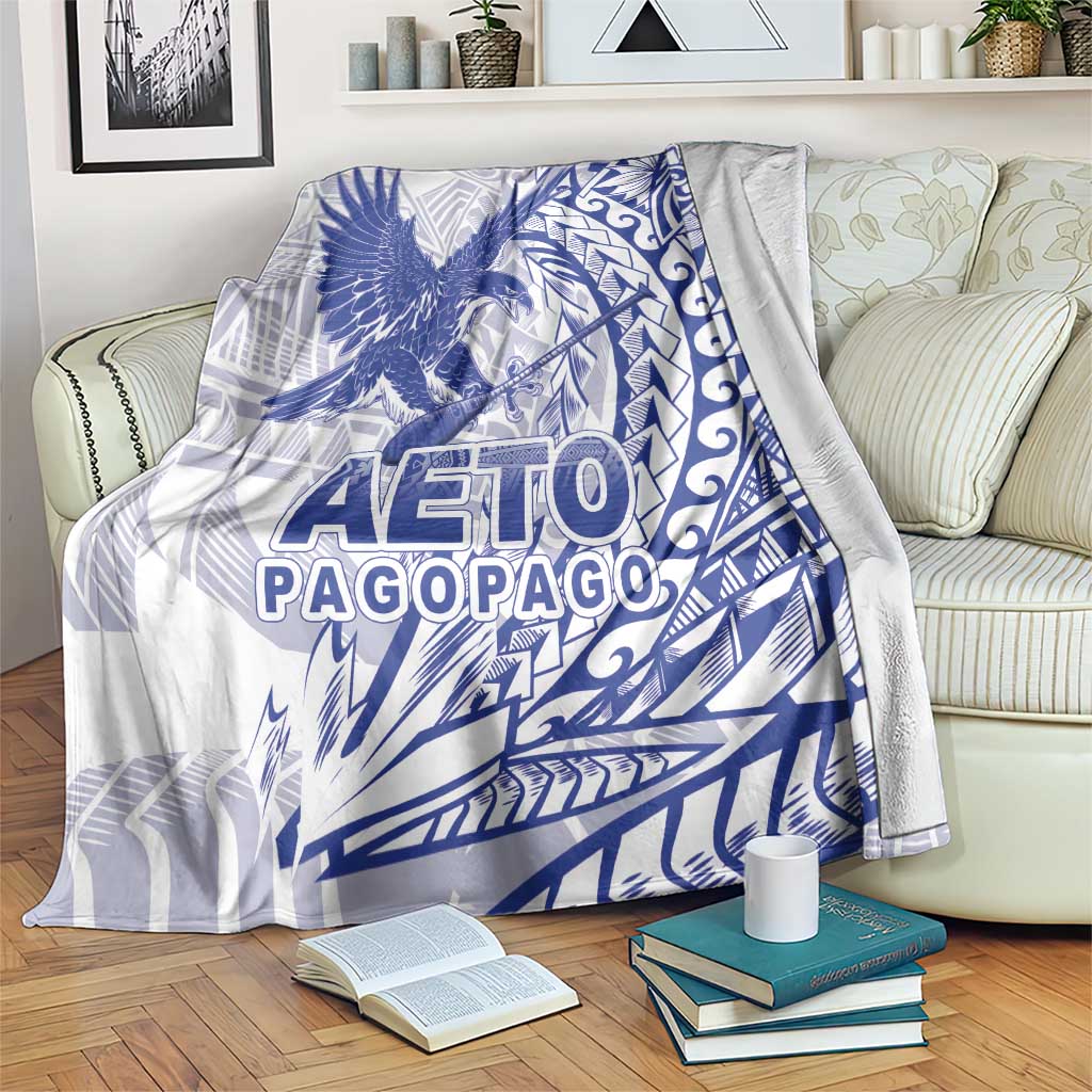 Samoa Pago Pago Aeto Blanket Wingstyle Blue-White Color - Polynesian Pride