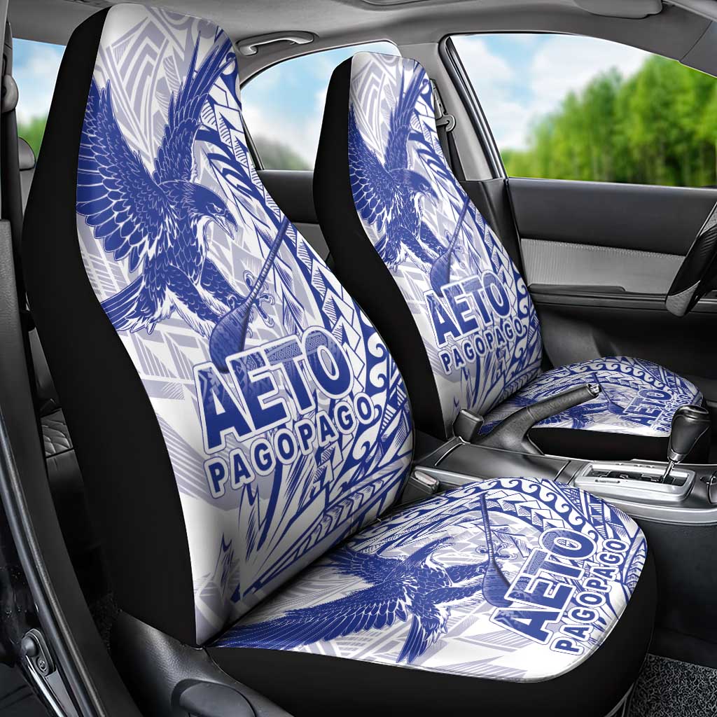 Samoa Pago Pago Aeto Car Seat Cover Wingstyle Blue-White Color - Polynesian Pride