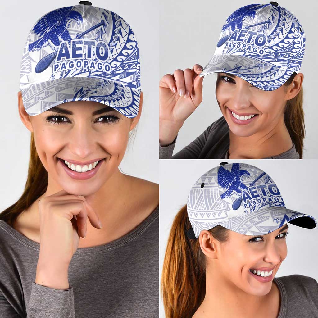 American Samoa Pago Pago Aeto Classic Cap Wingstyle Blue-White Color - Polynesian Pride