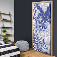 Samoa Pago Pago Aeto Door Cover Wingstyle Blue-White Color - Polynesian Pride
