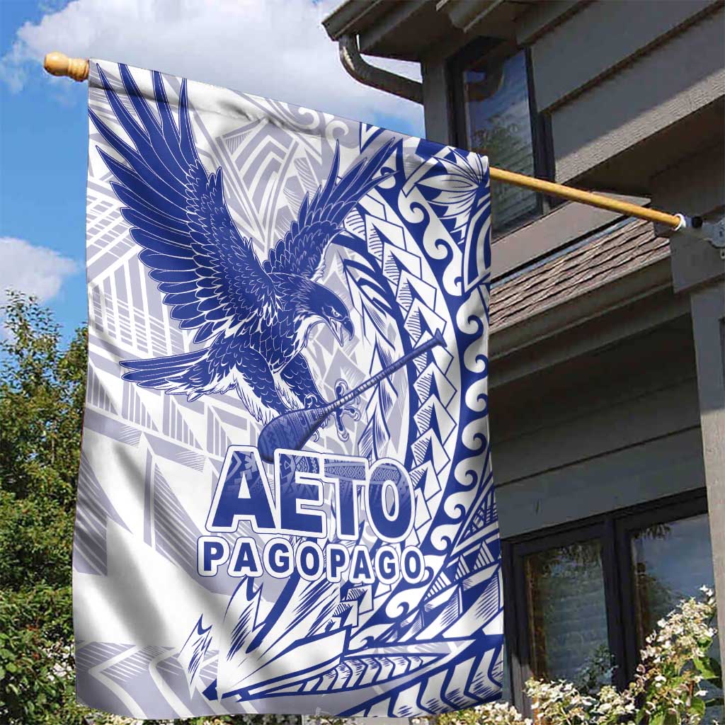 Samoa Pago Pago Aeto Garden Flag Wingstyle Blue-White Color - Polynesian Pride