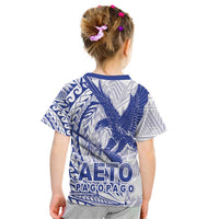 Samoa Pago Pago Aeto Kid T Shirt Wingstyle Blue-White Color - Polynesian Pride