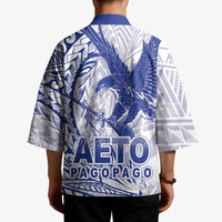 Samoa Pago Pago Aeto Kimono Wingstyle Blue-White Color - Polynesian Pride