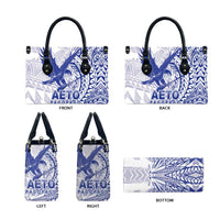Samoa Pago Pago Aeto Leather Bag Wingstyle Blue-White Color - Polynesian Pride