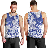 Samoa Pago Pago Aeto Men Tank Top Wingstyle Blue-White Color - Polynesian Pride