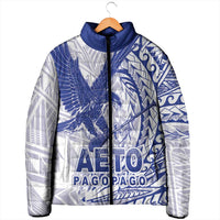 Samoa Pago Pago Aeto Padded Jacket Wingstyle Blue-White Color - Polynesian Pride