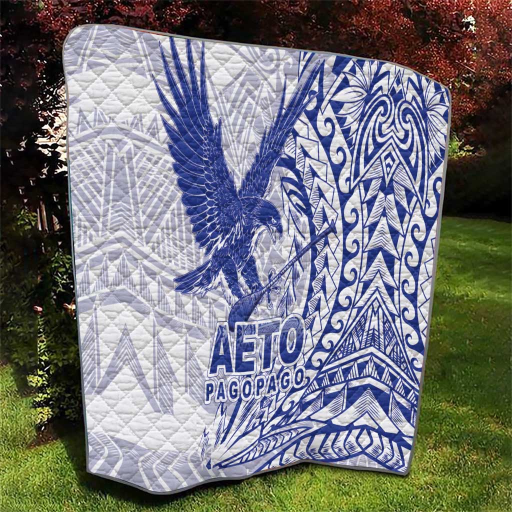 Samoa Pago Pago Aeto Quilt Wingstyle Blue-White Color - Polynesian Pride