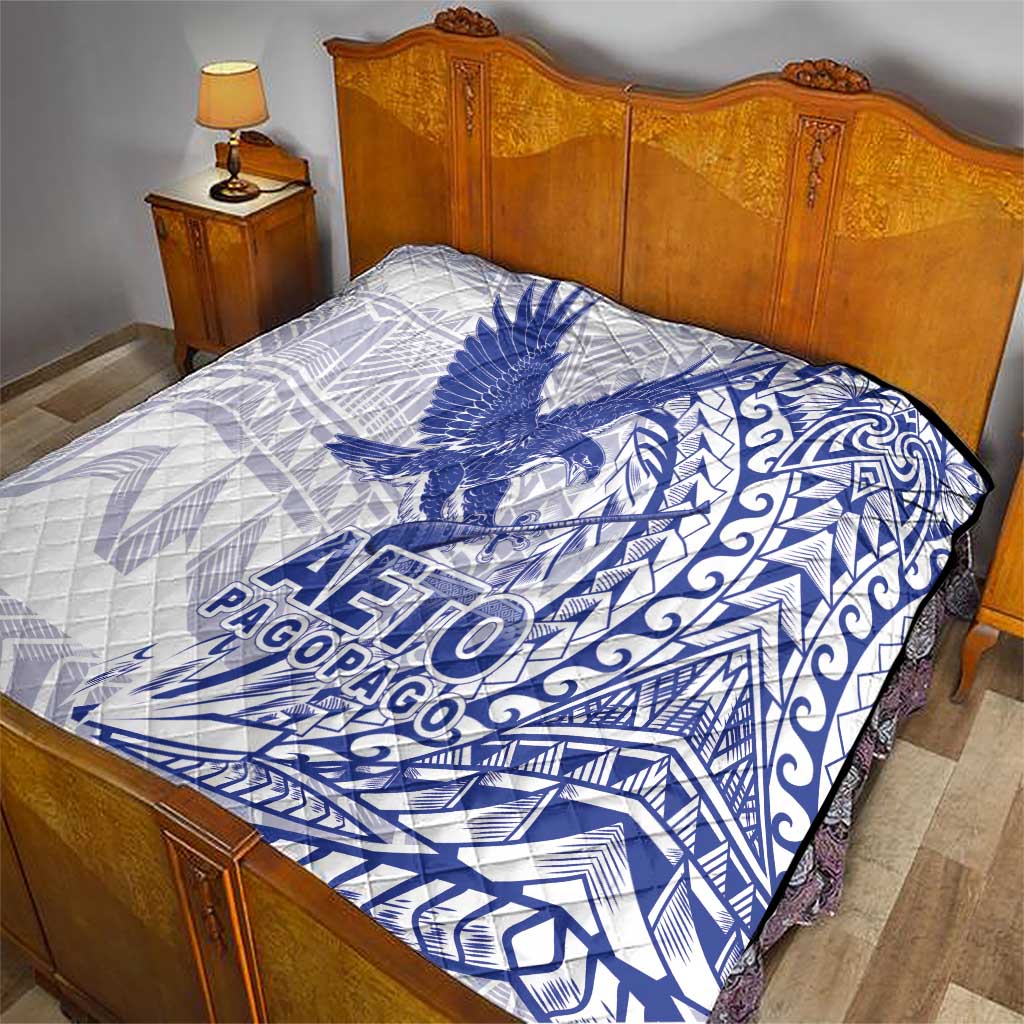 Samoa Pago Pago Aeto Quilt Wingstyle Blue-White Color - Polynesian Pride