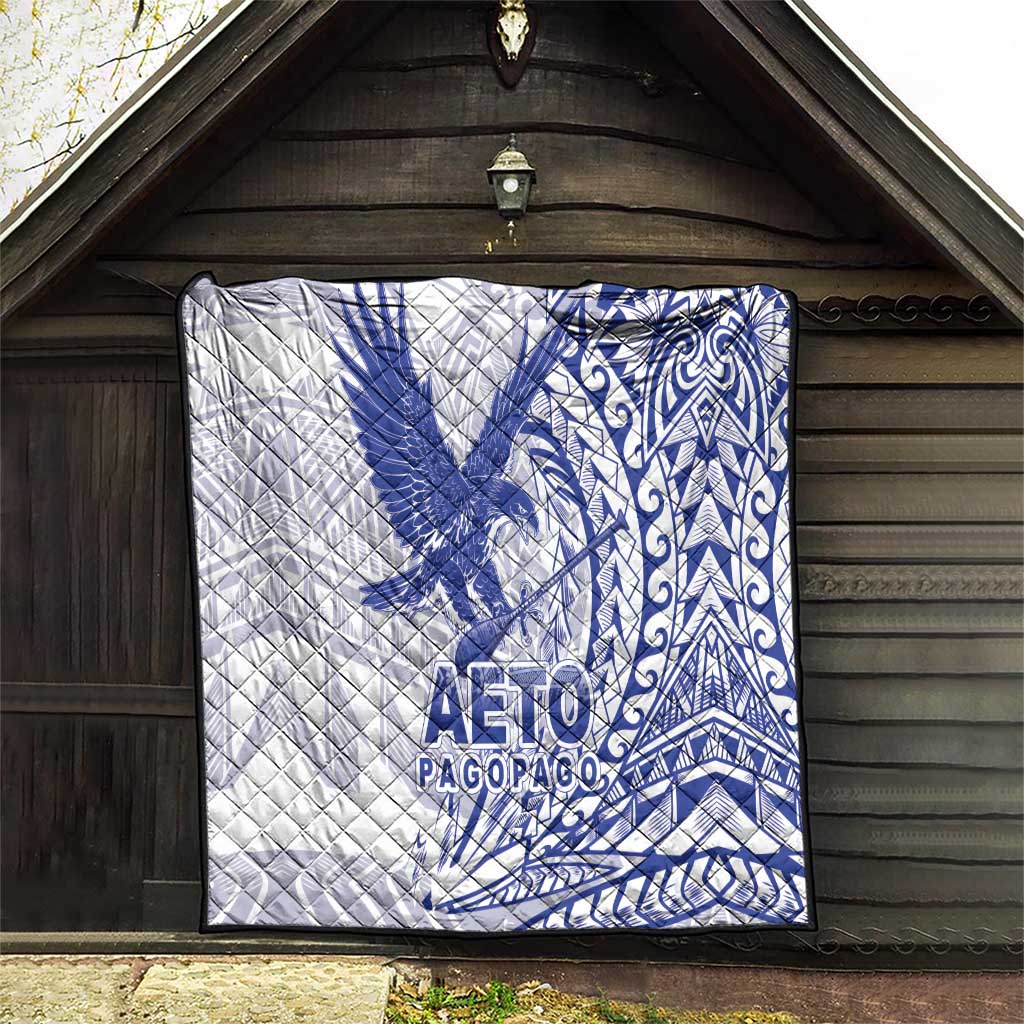 Samoa Pago Pago Aeto Quilt Wingstyle Blue-White Color - Polynesian Pride