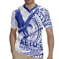 Samoa Pago Pago Aeto Rugby Jersey Wingstyle Blue-White Color - Polynesian Pride