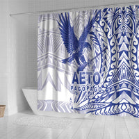 Samoa Pago Pago Aeto Shower Curtain Wingstyle Blue-White Color - Polynesian Pride