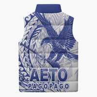Samoa Pago Pago Aeto Sleeveless Puffer Jacket Wingstyle Blue-White Color - Polynesian Pride