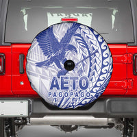 Samoa Pago Pago Aeto Spare Tire Cover Wingstyle Blue-White Color - Polynesian Pride