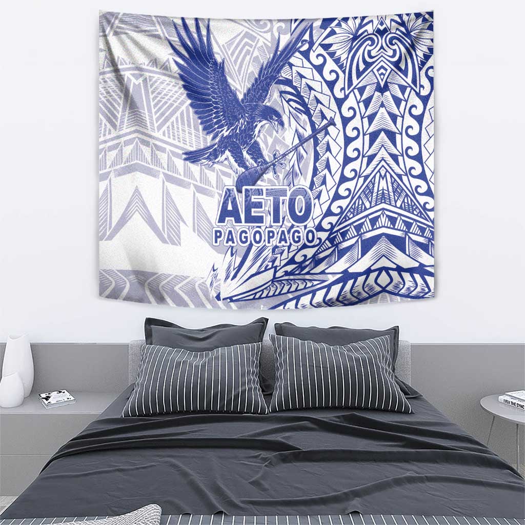 Samoa Pago Pago Aeto Tapestry Wingstyle Blue-White Color - Polynesian Pride