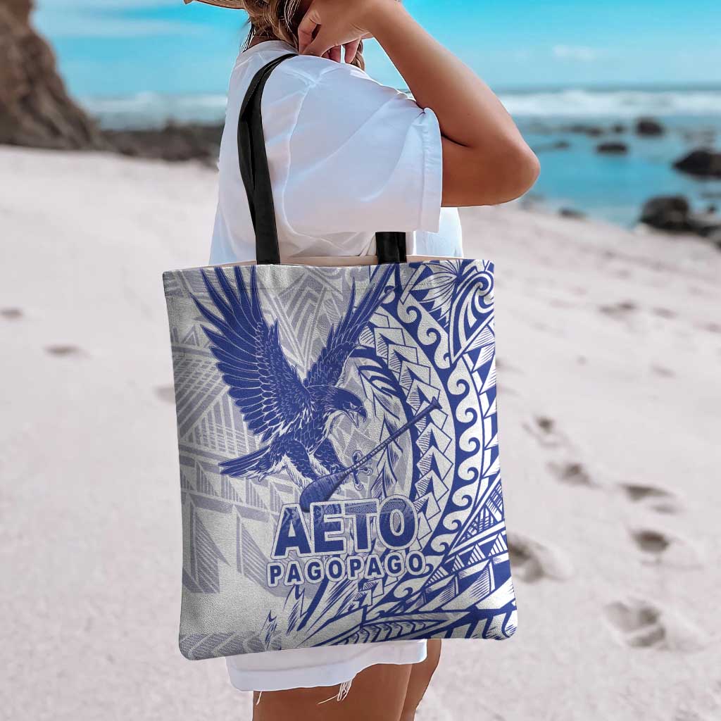 Samoa Pago Pago Aeto Tote Bag Wingstyle Blue-White Color - Polynesian Pride
