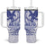 Samoa Pago Pago Aeto Tumbler With Handle Wingstyle Blue-White Color - Polynesian Pride