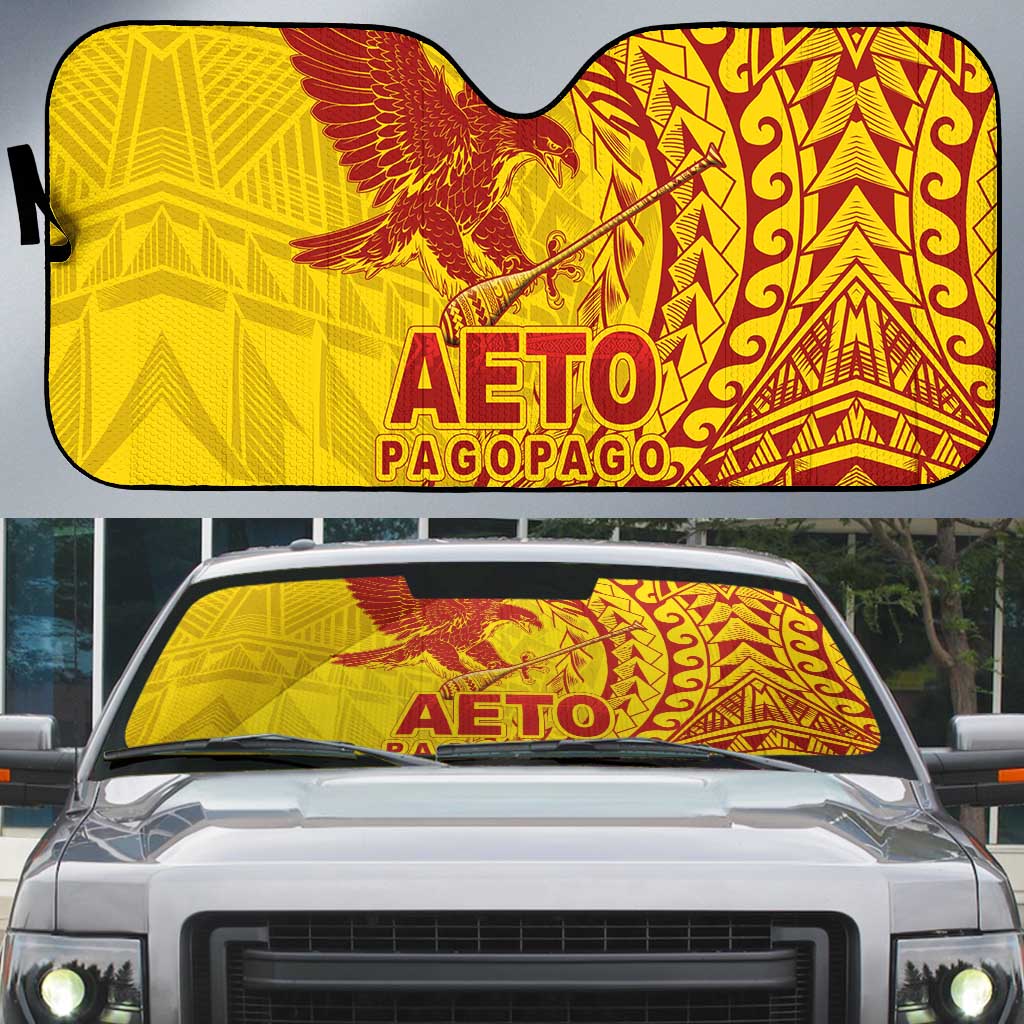 Samoa Pago Pago Aeto Auto Sun Shade Wingstyle Red-Gold Color - Polynesian Pride