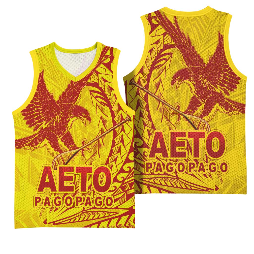 Samoa Pago Pago Aeto Basketball Jersey Wingstyle Red-Gold Color - Polynesian Pride