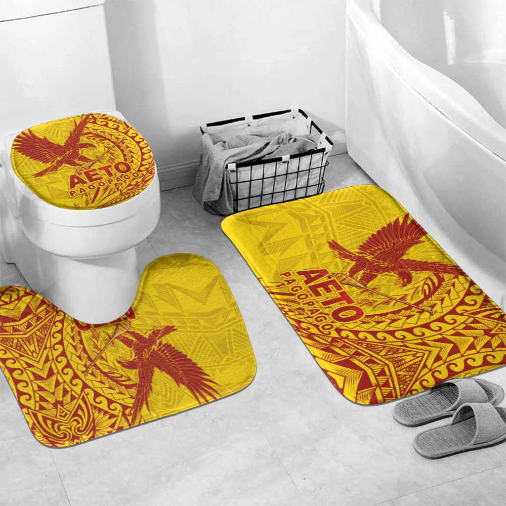 Samoa Pago Pago Aeto Bathroom Set Wingstyle Red-Gold Color - Polynesian Pride