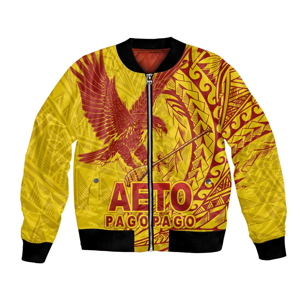 Samoa Pago Pago Aeto Bomber Jacket Wingstyle Red-Gold Color - Polynesian Pride