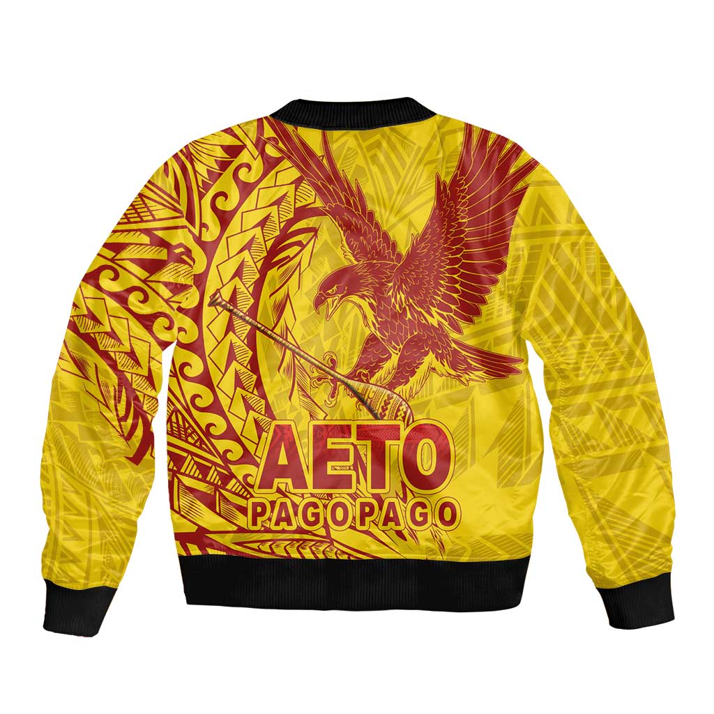 Samoa Pago Pago Aeto Bomber Jacket Wingstyle Red-Gold Color - Polynesian Pride