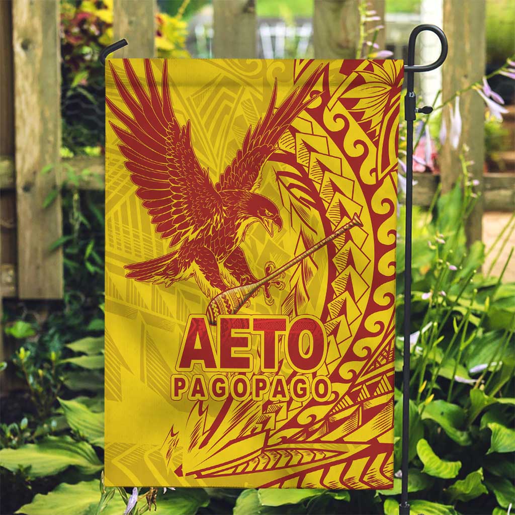 Samoa Pago Pago Aeto Garden Flag Wingstyle Red-Gold Color - Polynesian Pride