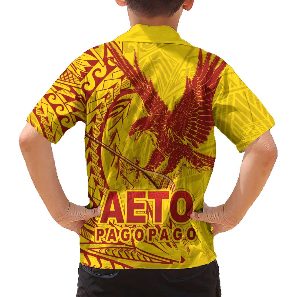 Samoa Pago Pago Aeto Hawaiian Shirt Wingstyle Red-Gold Color - Polynesian Pride