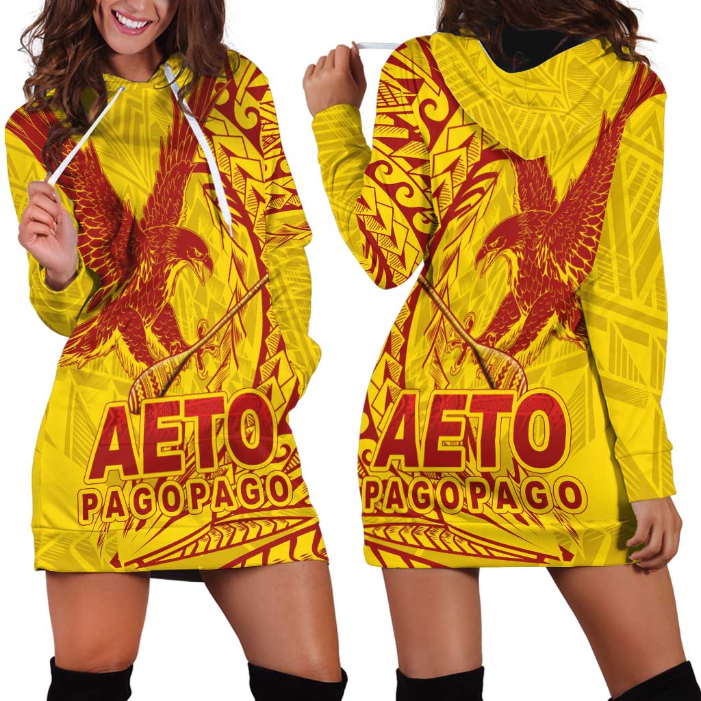 Samoa Pago Pago Aeto Hoodie Dress Wingstyle Red-Gold Color - Polynesian Pride