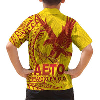 Samoa Pago Pago Aeto Kid Hawaiian Shirt Wingstyle Red-Gold Color - Polynesian Pride