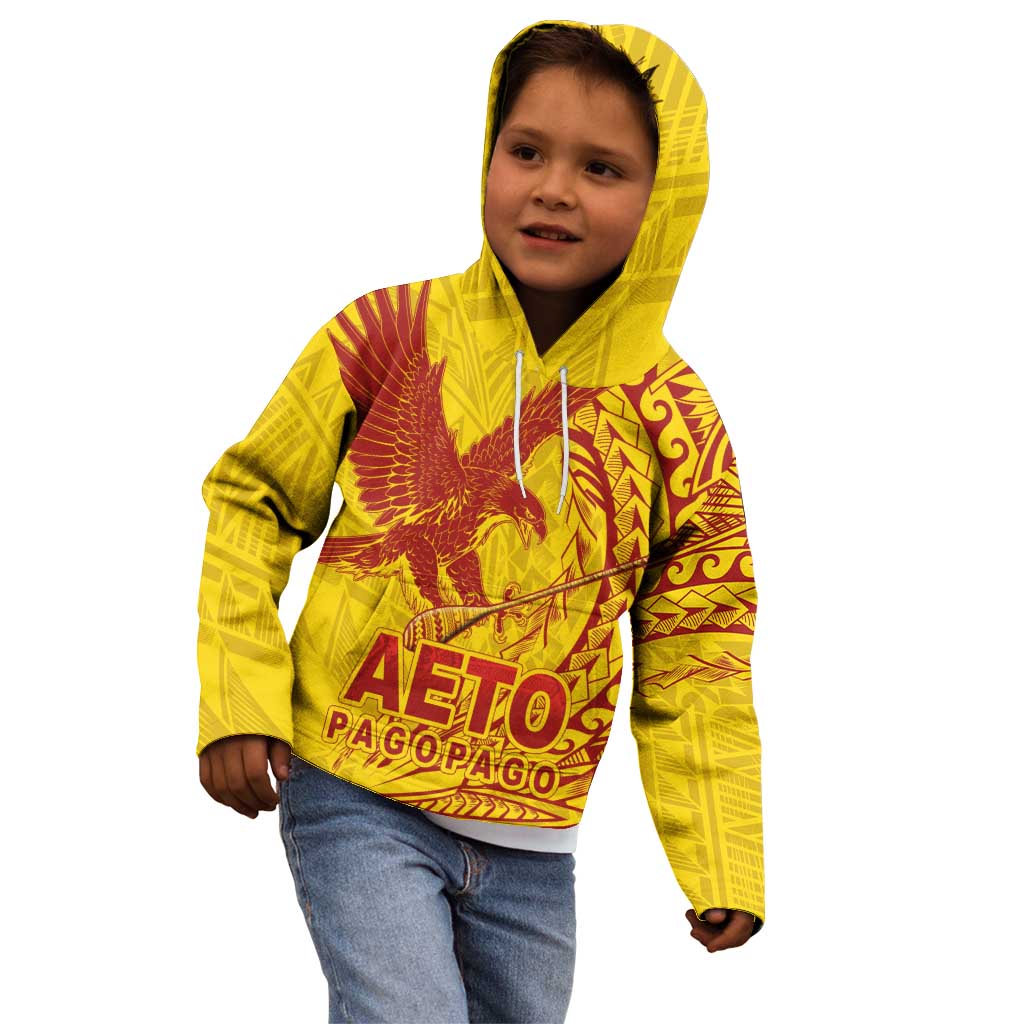 Samoa Pago Pago Aeto Kid Hoodie Wingstyle Red-Gold Color - Polynesian Pride