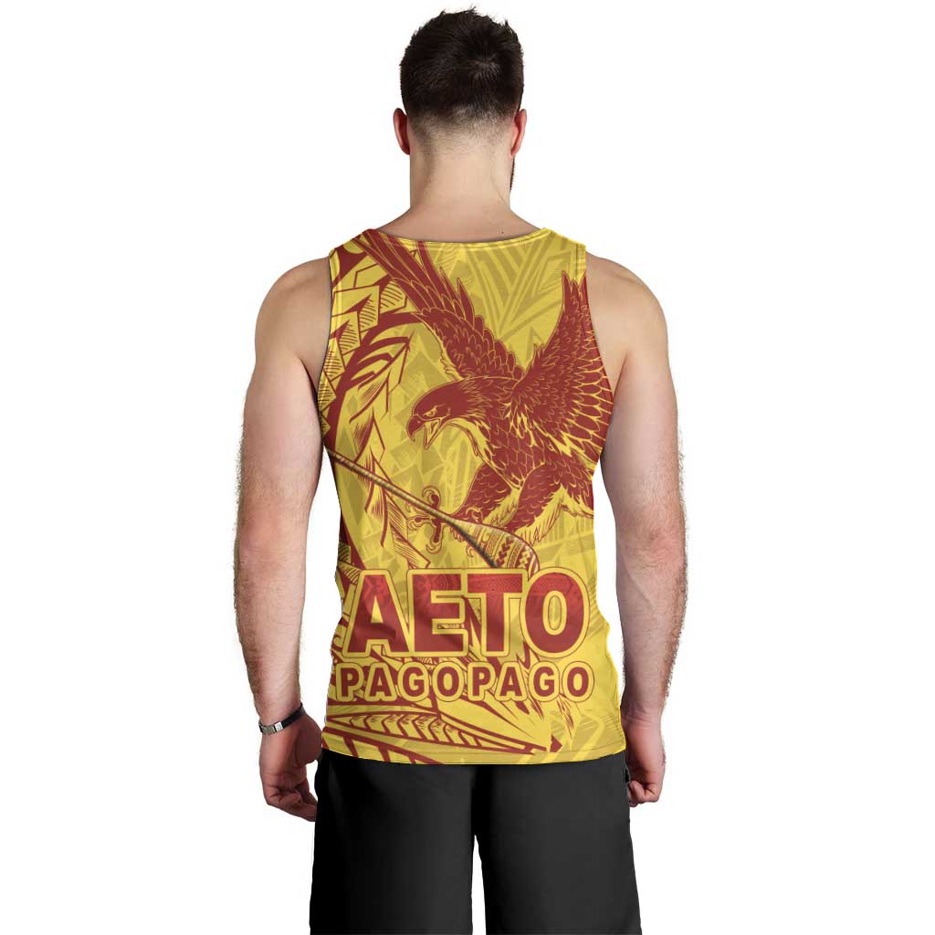 Samoa Pago Pago Aeto Men Tank Top Wingstyle Red-Gold Color - Polynesian Pride