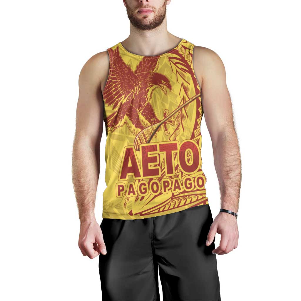 Samoa Pago Pago Aeto Men Tank Top Wingstyle Red-Gold Color - Polynesian Pride