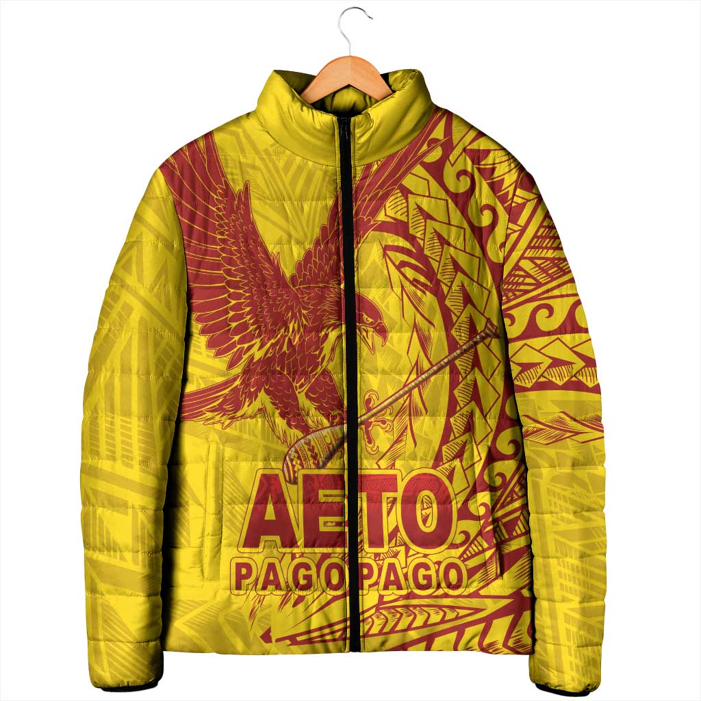 Samoa Pago Pago Aeto Padded Jacket Wingstyle Red-Gold Color - Polynesian Pride