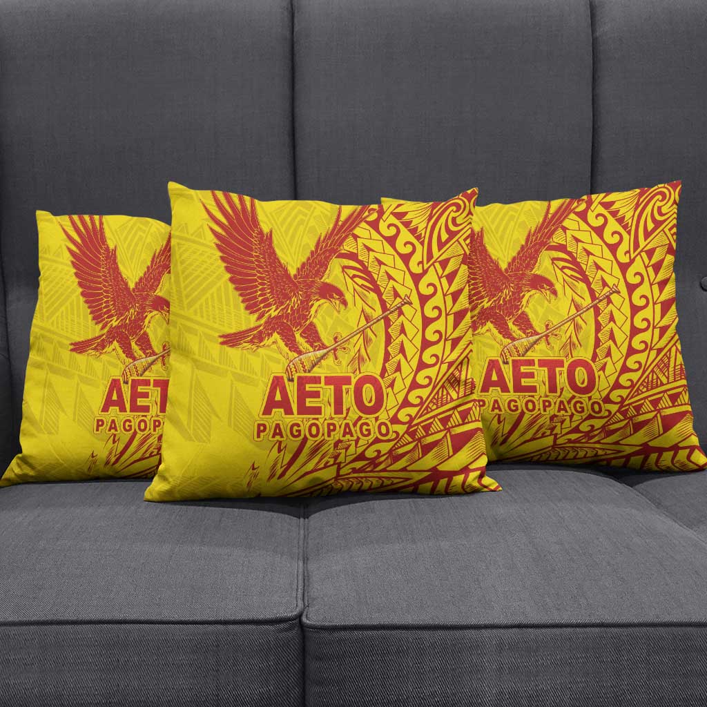 Samoa Pago Pago Aeto Pillow Cover Wingstyle Red-Gold Color - Polynesian Pride