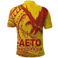 Samoa Pago Pago Aeto Polo Shirt Wingstyle Red-Gold Color - Polynesian Pride