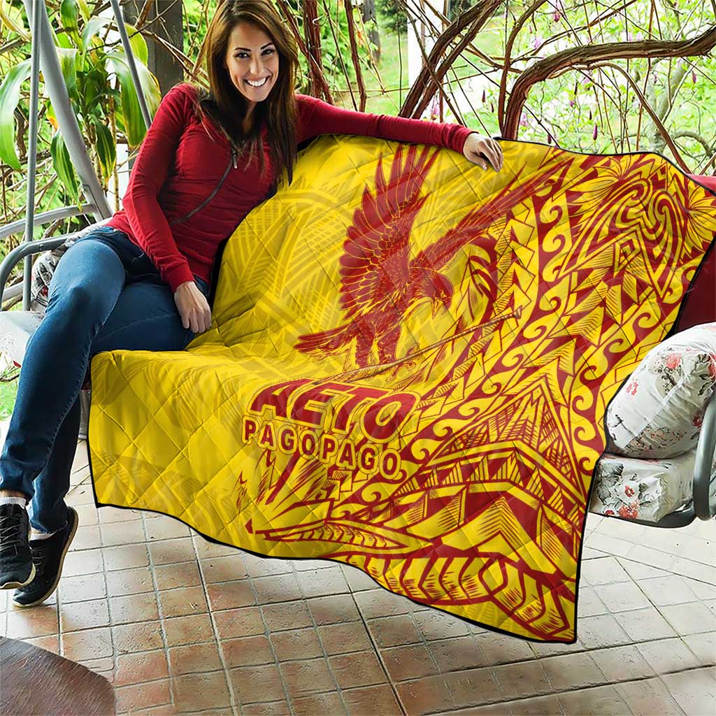 Samoa Pago Pago Aeto Quilt Wingstyle Red-Gold Color - Polynesian Pride