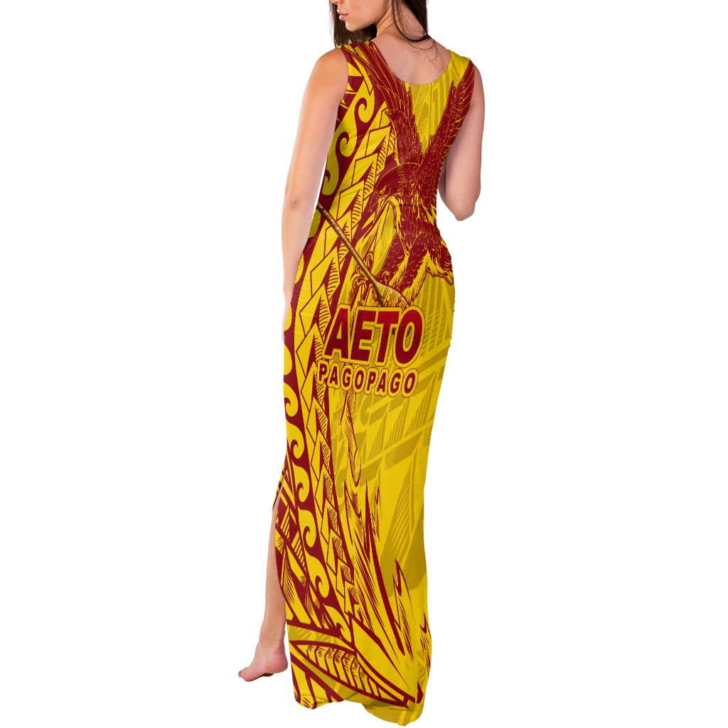 Samoa Pago Pago Aeto Tank Maxi Dress Wingstyle Red-Gold Color - Polynesian Pride